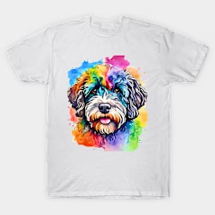 Portuguese Waterdog Watercolor Portrait T-Shirt